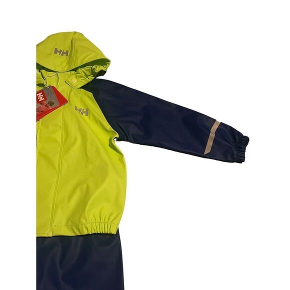 Helly Hansen Youth Unisex Helox + Jacket And Bibs 2 Piece Raingear Set Size 4 - Picture 11 of 16